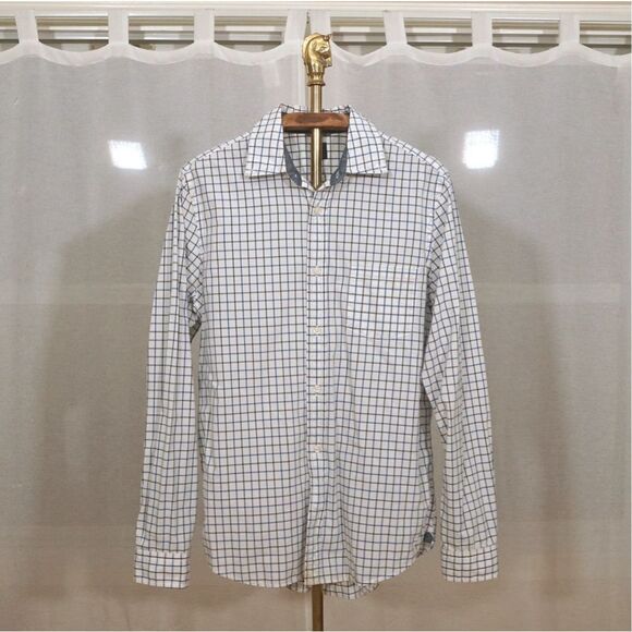 Gap White Blue Square Check Button Down Shirt - Picture 1 of 6